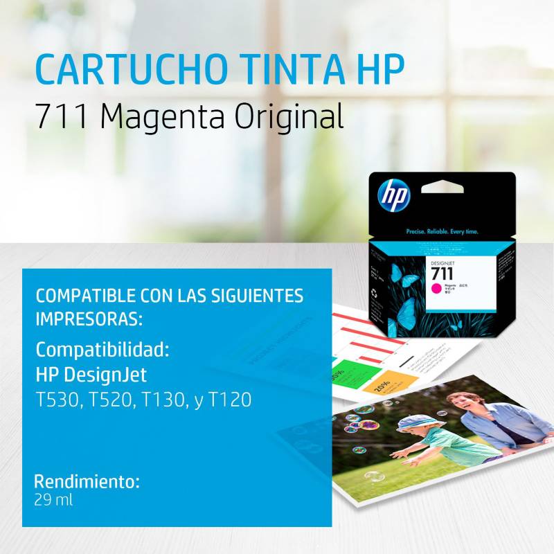 CARTUCHO DE TINTA HP 711 MAGENTA 29ML (CZ131A) ORIGINAL