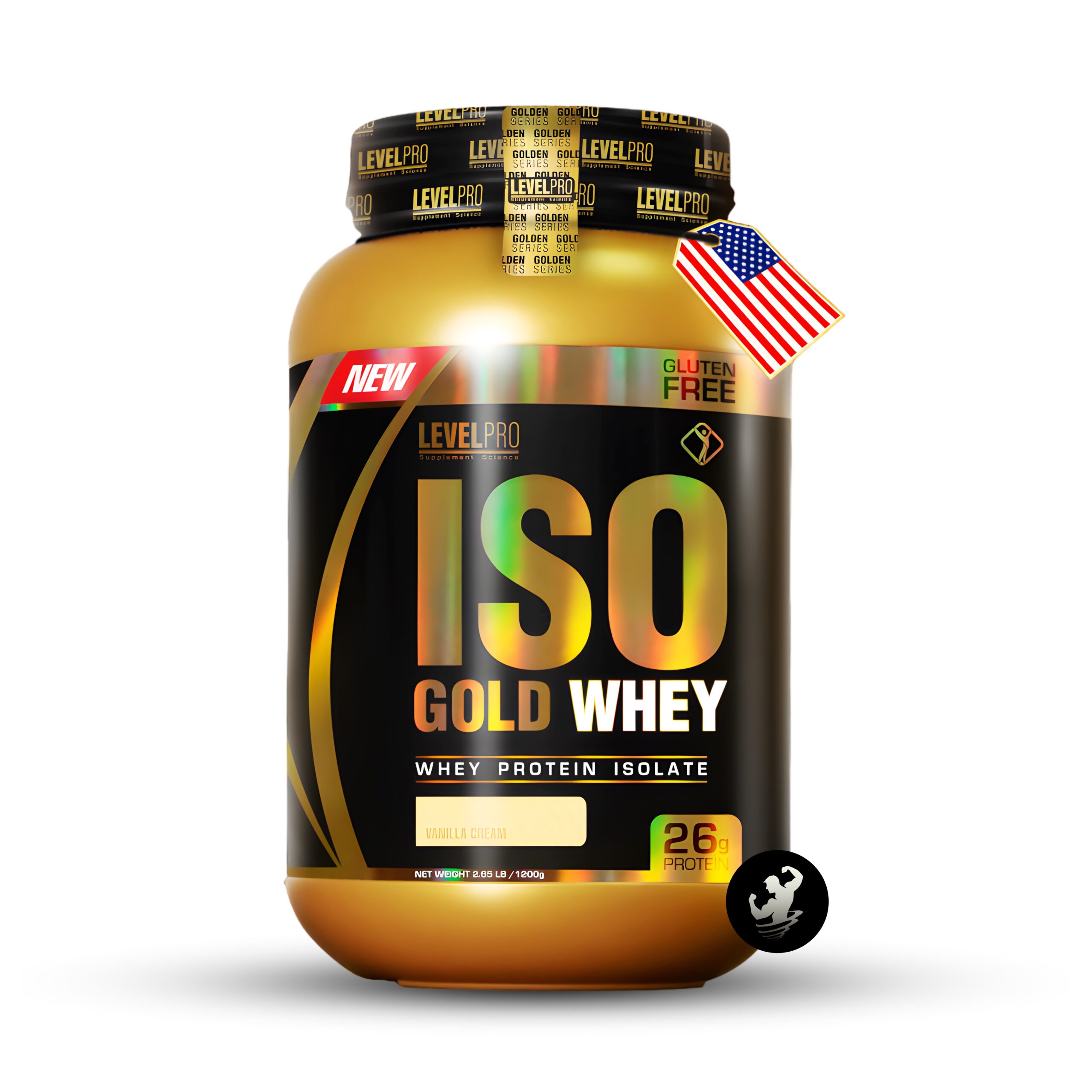 PACK | ISO GOLD WHEY 2.43 LB (VANILLA) + CREATINA KEVIN LEVRONE 500 GR