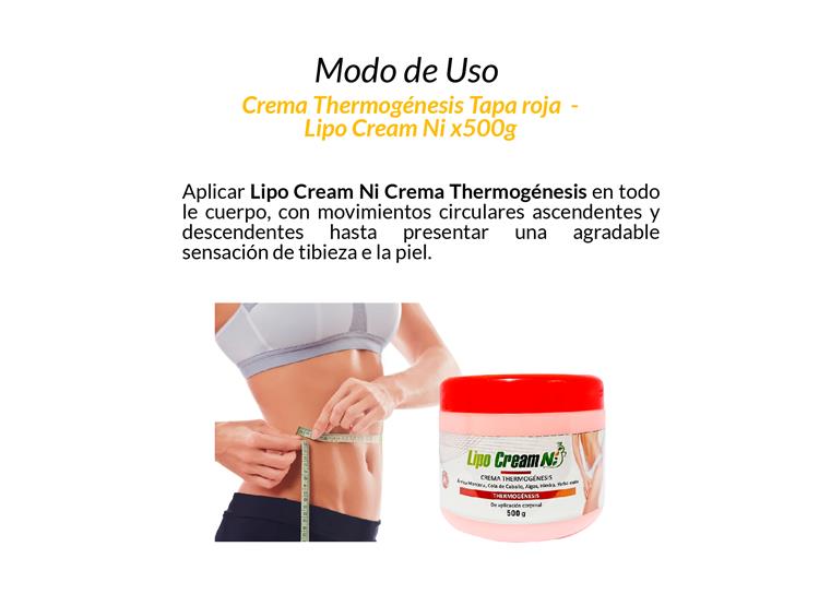 12 CREMA THERMOGÉNESIS TAPA ROJA - LIPO CREAM NI