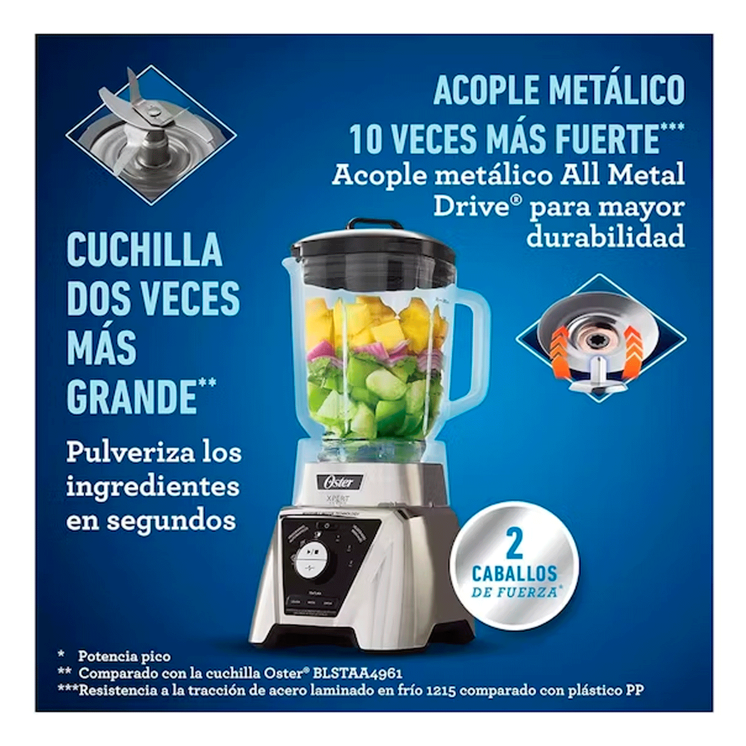 LICUADORA OSTER 2L XPERT BLST3B CPG + VASO BLEND N GO