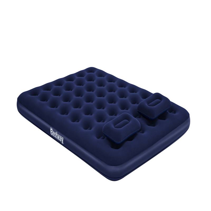 BESTWAY - COLCHON INFLABLE 2 PLAZAS PORTÁTIL CON 2 ALMOHADAS + INFLADOR - 2