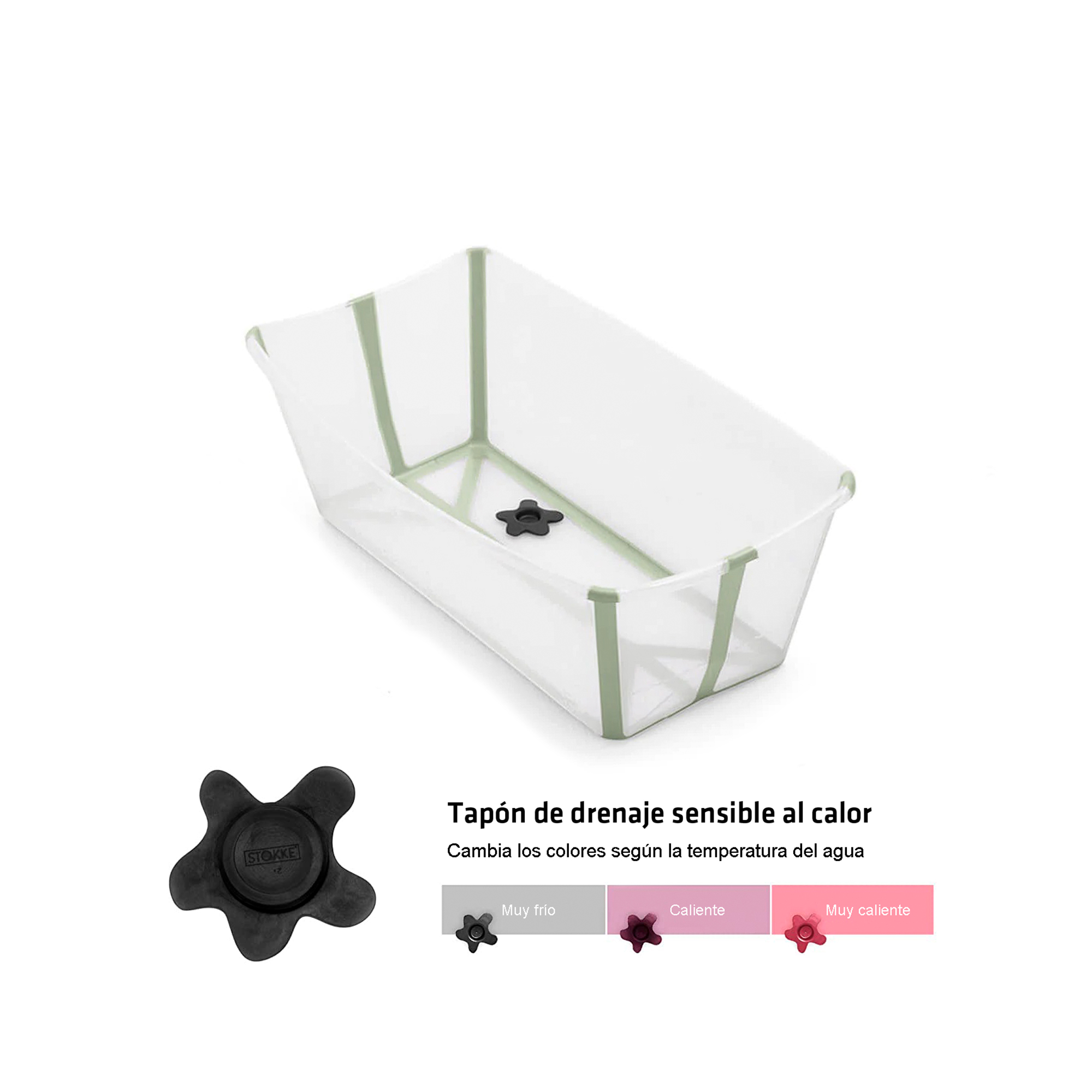 BAÑERA PLEGABLE FLEXI BATH TRANSPARENTE / VERDE - 3