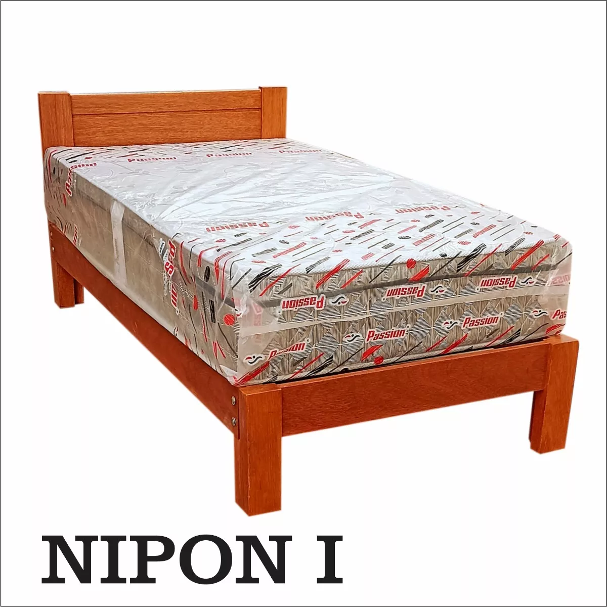 CAMA 1.5 PLZ,MADERA TORNILLO,MODELO NIPON I