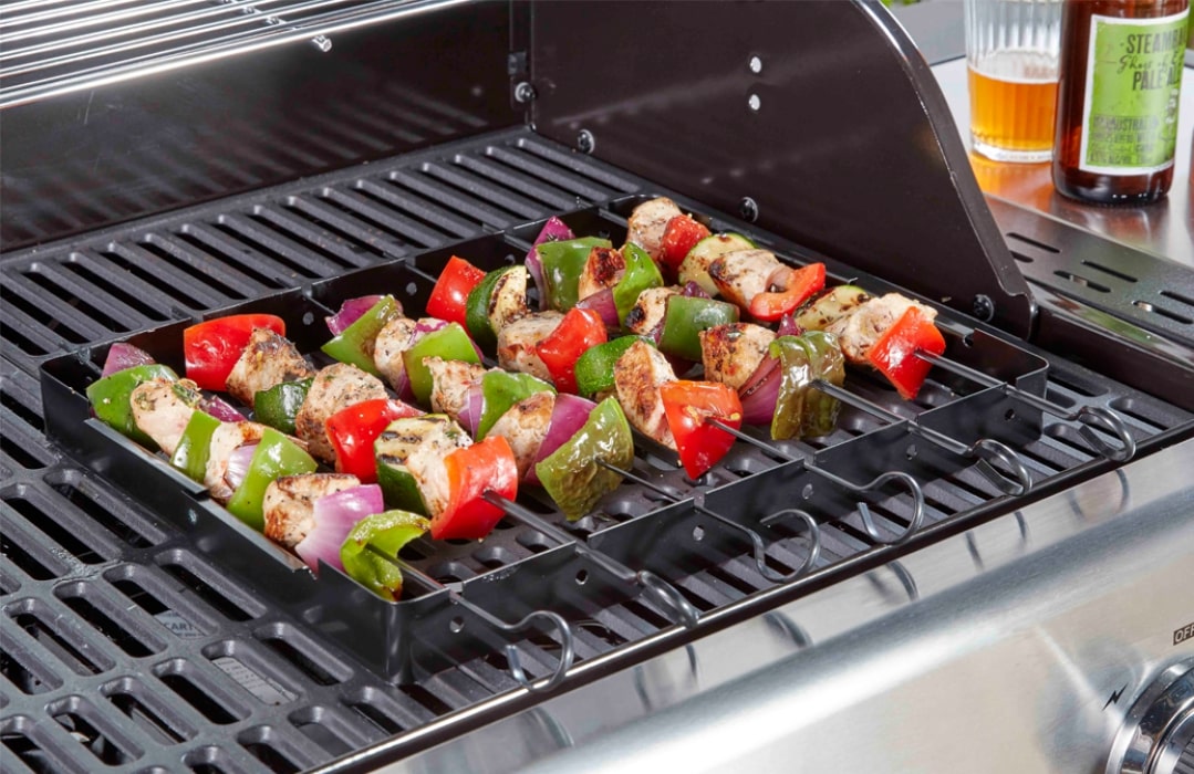 Pro Grill Kebab Rack and Skewers Barbeques Galore Shop online at