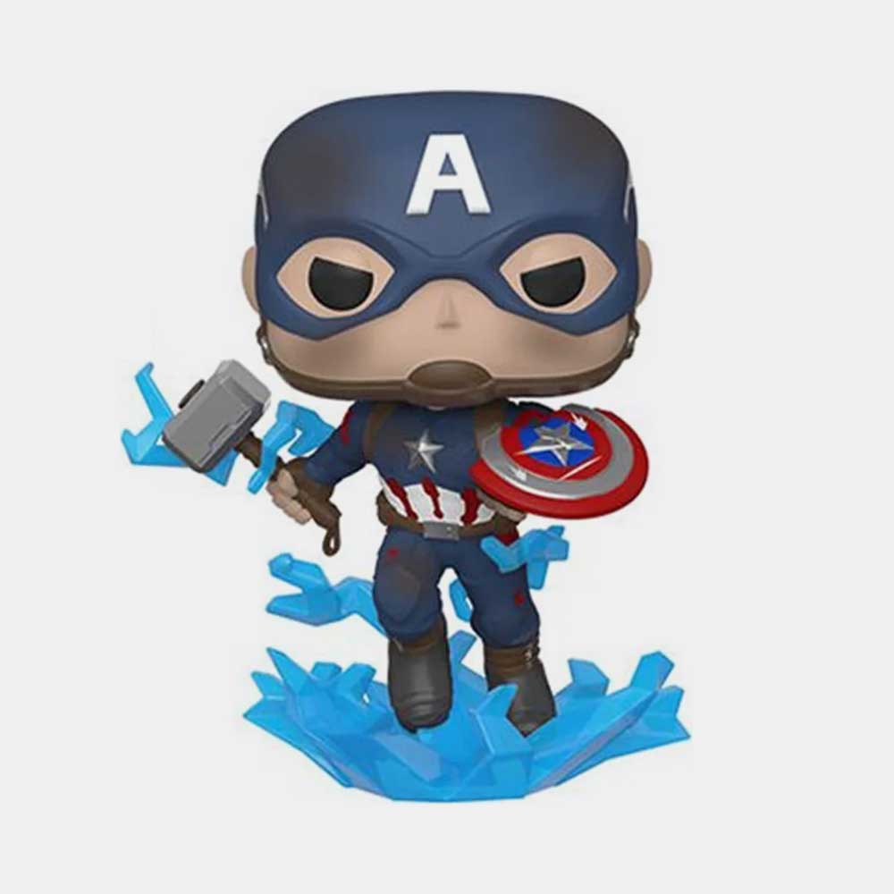 FUNKO POP! MARVEL: AVENGERS ENDGAME - CAPTAIN AMERICA (WITH BROKEN SHIELD Y MJOLNIR)