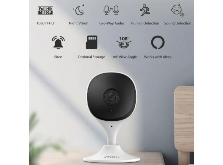 IMOU - CÁMARA WIFI CUE 2 2MP C22EN FULL HD 1080P H.265 - BLANCO