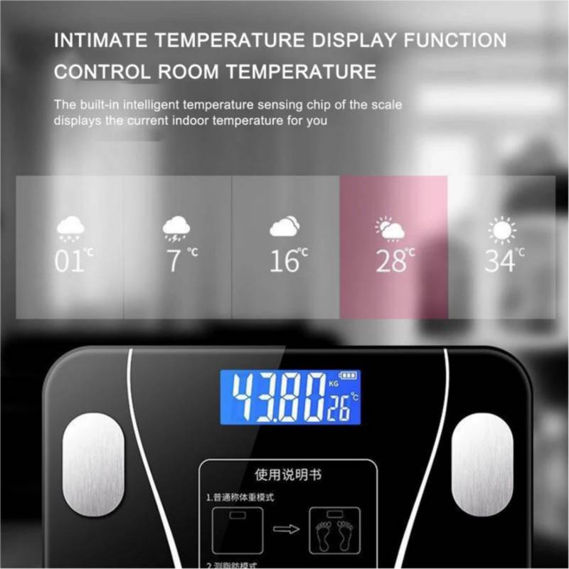 BALANZA DIGITAL BLUETOOTH SMART SCALE NEGRO