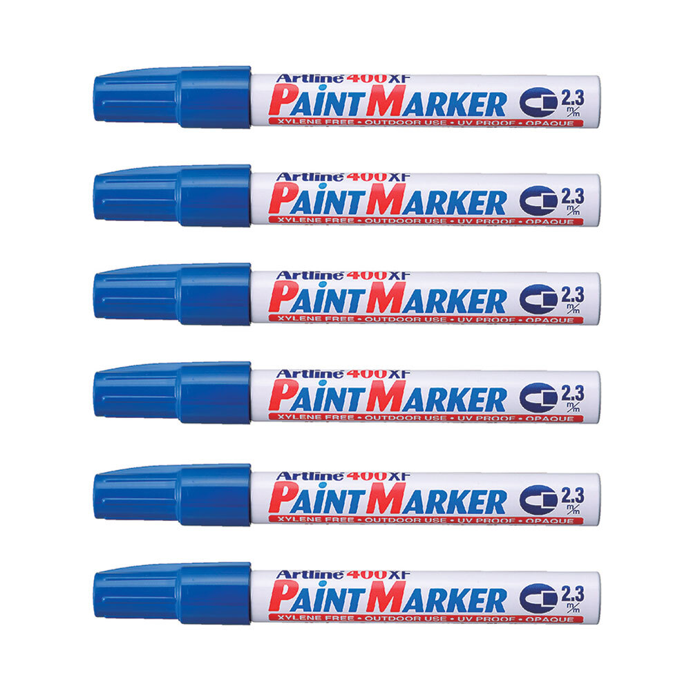 Artline 400 Permanent Paint Marker 2.3mm Bullet Nib (Blue) [12 Pack]