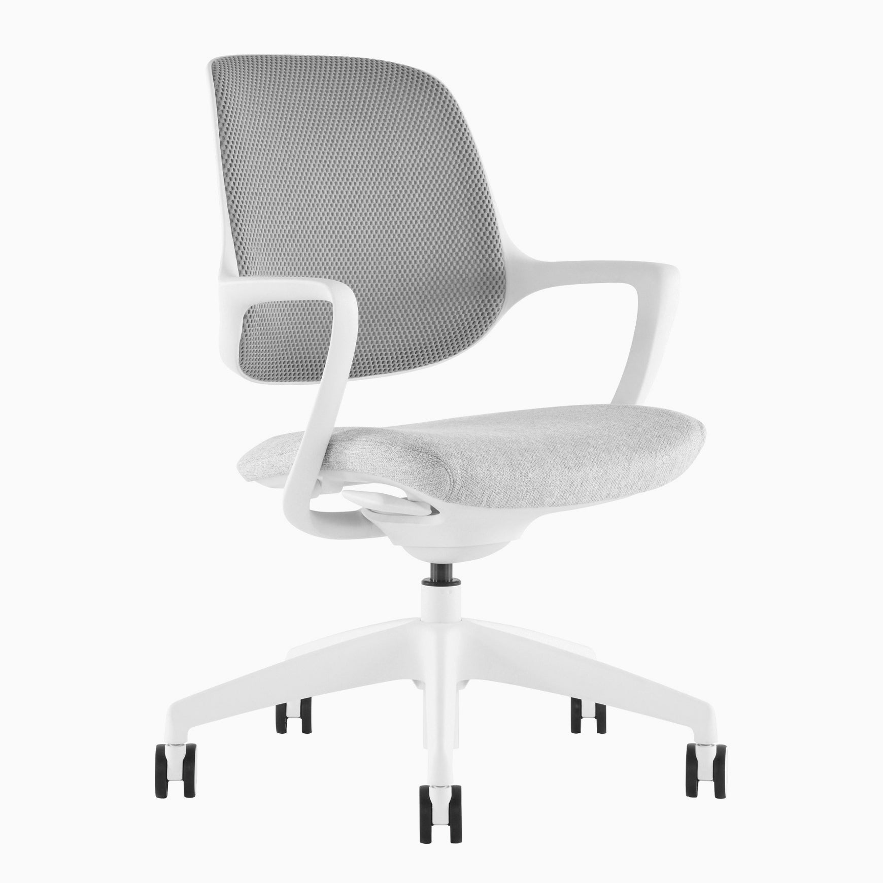 Desky Evoque Low Back Office Chair - White / No