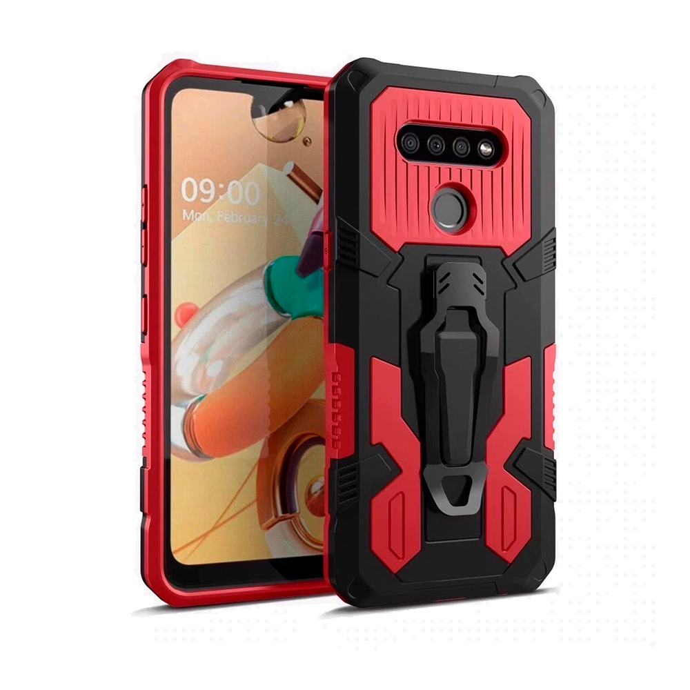 FUNDA CASE PARA XIAOMI NOTE 8 NEW ROBOT CON GANCHO ANTISHOCK ROJO