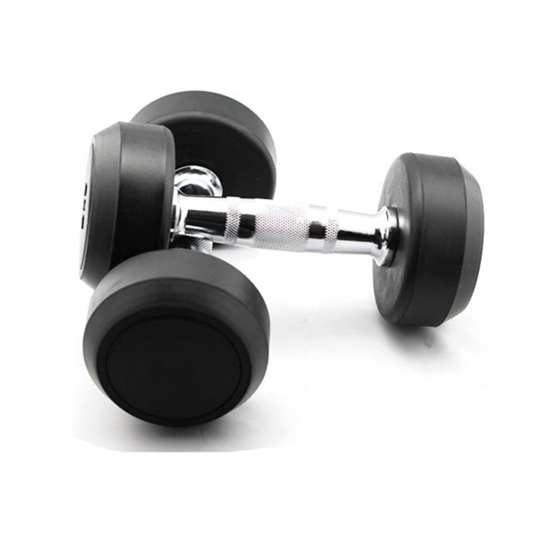 MANCUERNAS 10 KILOS X2 PESAS RUBBER DUMBBELL ENCAUCHADO