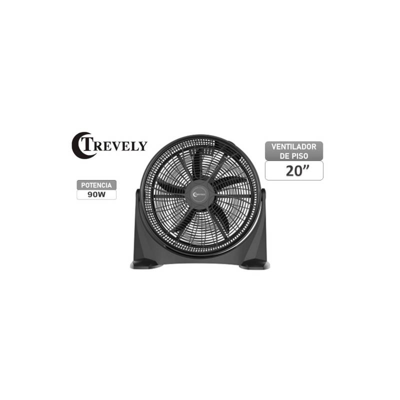 VENTILADOR DE PISO 20 PULGADAS TREVELY VT-21 NEGRO 90W