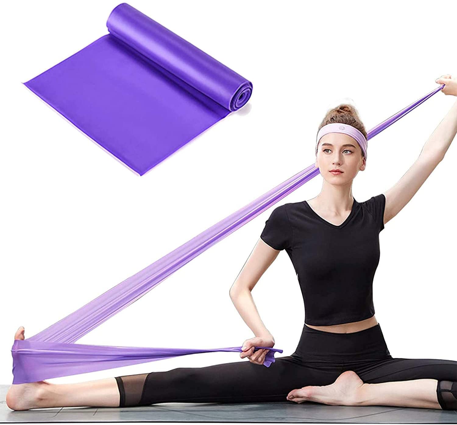 SET DE 3 BANDAS ELASTICAS ABIERTAS POR NIVELES PARA YOGA, PILATES, TERAPIA