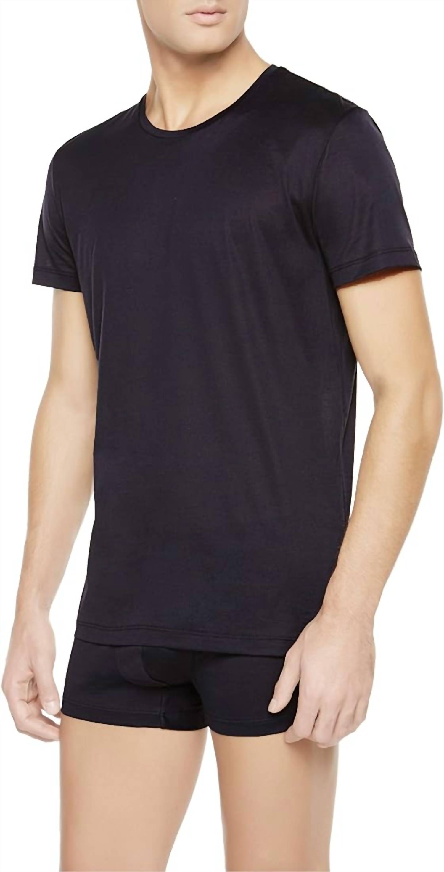 Nero Perla Elegance Short Sleeve Crew Neck T-Shirt In Black